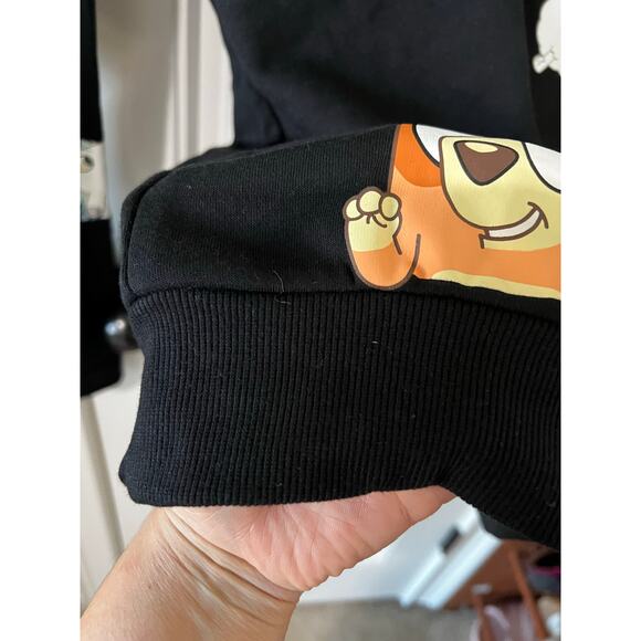 Bluey Adult Unisex M Long Sleeve Sweatshirt Black Dogs Bingo Pom Pom Unicorse - Picture 7 of 15